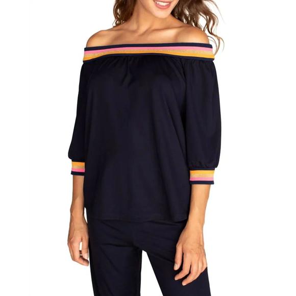 NEW TRINA TURK beach top in navy - Picture 2 of 2
